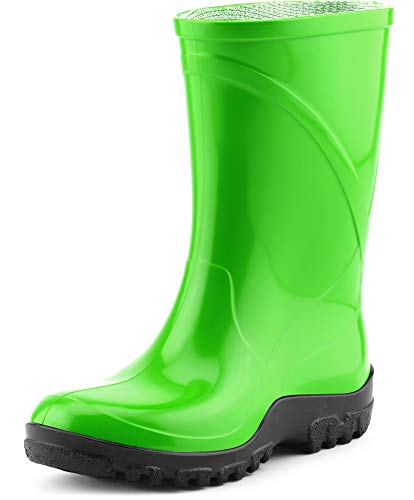 Ladeheid Kinder Mädchen Jungen PVC Gummistiefel Regenstiefel KL002BW (Grün Schwarz, 23/24 EU) von Ladeheid