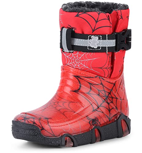 Ladeheid Kinder Mädchen Jungen Schneestiefel mit Muster Winterstiefel Gummistiefel gefüttert LAZT008(04-Rot, 29/30 EU) von Ladeheid