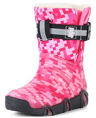 Ladeheid Kinder Mädchen Jungen Schneestiefel mit Muster Winterstiefel Gummistiefel gefüttert LAZT008(06-Rosa, 25/26 EU) von Ladeheid