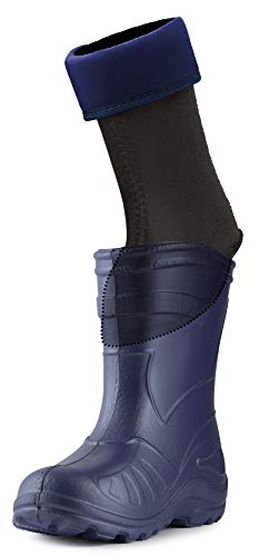 Ladeheid Kinder Mädchen Jungen Wärmende Stiefelsocken für Gummistiefel Innenschuh KL045 (Dunkelblau, 26 EU) von Ladeheid