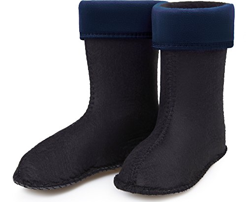 Ladeheid Kinder Mädchen Jungen Wärmende Stiefelsocken für Gummistiefel Innenschuh KL045 (Dunkelblau, 32 EU) von Ladeheid