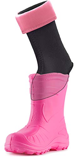 Ladeheid Kinder Mädchen Jungen Wärmende Stiefelsocken für Gummistiefel Innenschuh KL045 (Rosa, 28 EU) von Ladeheid