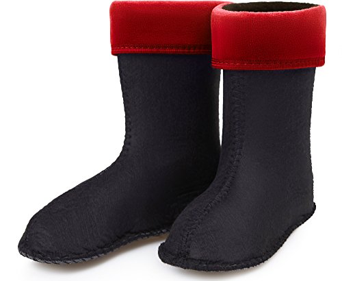 Ladeheid Kinder Mädchen Jungen Wärmende Stiefelsocken für Gummistiefel Innenschuh KL045 (Rot, 22 EU) von Ladeheid