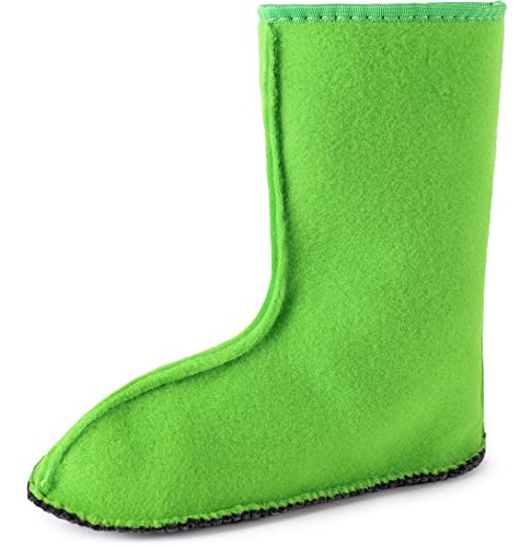 Ladeheid Kinder Mädchen Jungen Wärmende Stiefelsocken Innenschuh für Gummistiefel LA-CA-10 LA-CA-11 (Grün, 28/29 EU) von Ladeheid