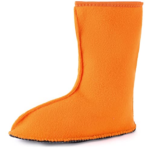 Ladeheid Kinder Mädchen Jungen Wärmende Stiefelsocken Innenschuh für Gummistiefel LA-CA-10 LA-CA-11 (Orange, 22/23 EU) von Ladeheid