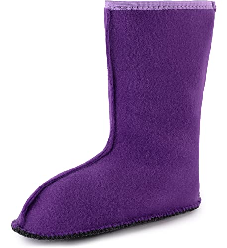 Ladeheid Kinder Mädchen Jungen Wärmende Stiefelsocken Innenschuh für Gummistiefel LA-CA-10 LA-CA-11 (Violett, 22/23 EU) von Ladeheid