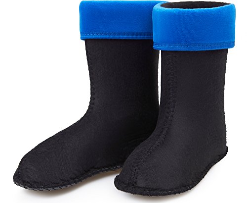 Ladeheid Kinder Mädchen Jungen Wärmende Stiefelsocken für Gummistiefel Innenschuh KL045 (Blau, 22 EU) von Ladeheid