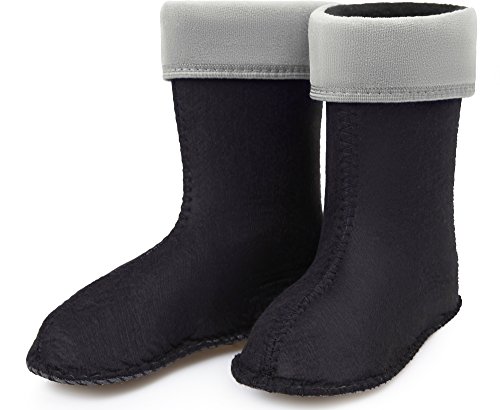 Ladeheid Kinder Mädchen Jungen Wärmende Stiefelsocken für Gummistiefel Innenschuh KL045 (Grau, 24 EU) von Ladeheid