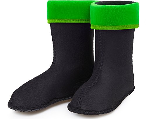 Ladeheid Kinder Mädchen Jungen Wärmende Stiefelsocken für Gummistiefel Innenschuh KL045 (Grün, 23 EU) von Ladeheid