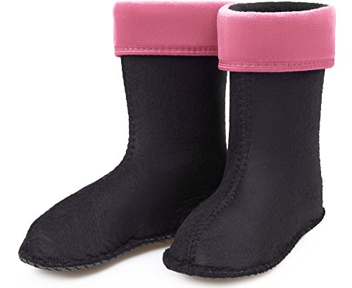 Ladeheid Kinder Mädchen Jungen Wärmende Stiefelsocken für Gummistiefel Innenschuh KL045 (Hellrosa, 22 EU) von Ladeheid