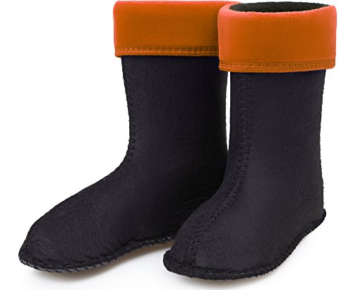 Ladeheid Kinder Mädchen Jungen Wärmende Stiefelsocken für Gummistiefel Innenschuh KL045 (Orange, 24 EU) von Ladeheid