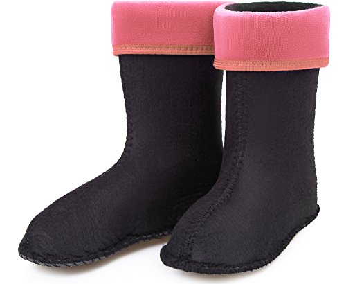 Ladeheid Kinder Mädchen Jungen Wärmende Stiefelsocken für Gummistiefel Innenschuh KL045 (Rosa, 25 EU) von Ladeheid