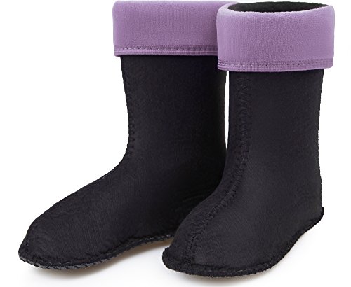 Ladeheid Kinder Mädchen Jungen Wärmende Stiefelsocken für Gummistiefel Innenschuh KL045 (Violett, 22 EU) von Ladeheid