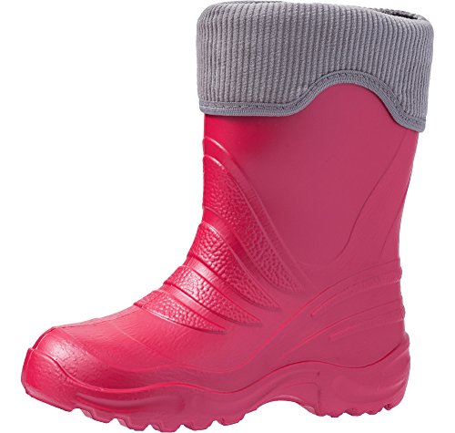 Ladeheid Kinder Mädchen Jungen federleichte EVA Thermo Gummistiefel gefüttert LA-861 (Fuchsia212/Grau, 22/23 EU) von Ladeheid