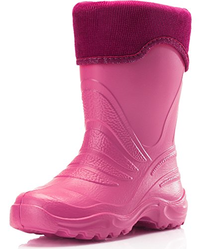 Ladeheid Kinder Mädchen Jungen federleichte Eva Thermo Gummistiefel gefüttert LA-861/2 (Fuchsia1709/Rosa, 34/35 EU) von Ladeheid