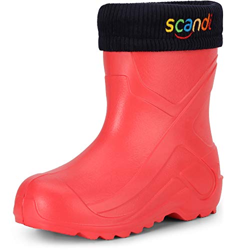 Ladeheid Kinder Mädchen Jungen federleichte EVA Thermo Gummistiefel gefüttert LA-763 (Rosa191u, 31 EU) von Ladeheid