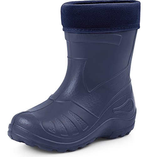 Ladeheid Gummistiefel Kinder federleichte und wasserdichte Eva Thermo Regenstiefel Gummistiefel gefüttert KL050 (Dunkelblau, 22 EU) von Ladeheid