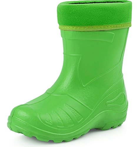 Ladeheid Kinder Mädchen Jungen federleichte Eva Thermo Gummistiefel Regenstiefel gefüttert KL050 (Grün, 24 EU) von Ladeheid