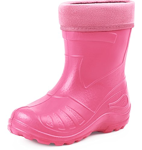 Ladeheid Gummistiefel Kinder federleichte und wasserdichte Eva Thermo Regenstiefel Gummistiefel gefüttert KL050 (Hellrosa, 22 EU) von Ladeheid