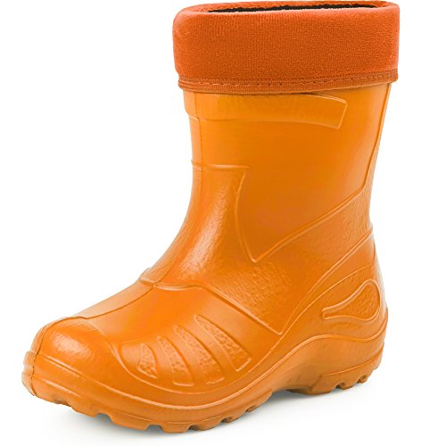 Ladeheid Gummistiefel Kinder federleichte und wasserdichte Eva Thermo Regenstiefel Gummistiefel gefüttert KL050 (Orange, 26 EU) von Ladeheid