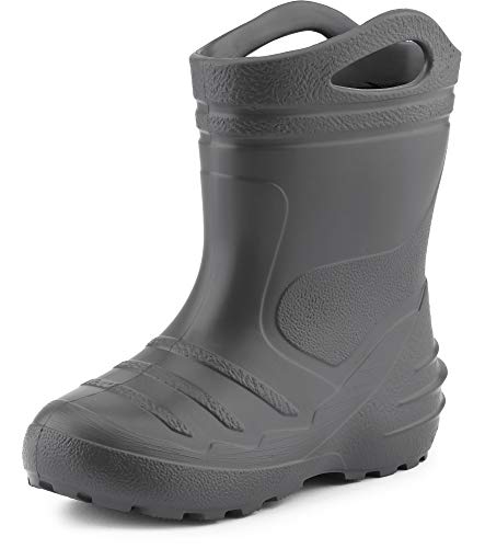 Ladeheid Kinder Mädchen Jungen federleichte Eva Thermo Gummistiefel gefüttert KL051 (Graphite, 25 EU) von Ladeheid