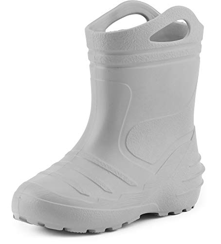 Ladeheid Kinder Mädchen Jungen federleichte Eva Thermo Gummistiefel gefüttert KL051 (Grau, 29 EU) von Ladeheid