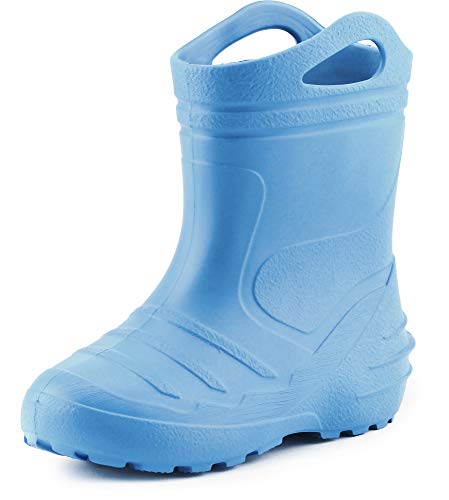 Ladeheid Kinder Mädchen Jungen federleichte Eva Thermo Gummistiefel gefüttert KL051 (Hellblau, 24 EU) von Ladeheid