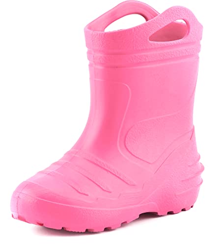 Ladeheid Kinder Mädchen Jungen federleichte Eva Thermo Gummistiefel gefüttert KL051 (Hellrosa, 25 EU) von Ladeheid