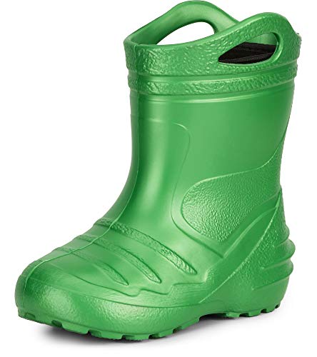 Ladeheid Kinder Mädchen Jungen federleichte EVA Thermo Gummistiefel gefüttert KL051 (Smaragdgrün, 23 EU) von Ladeheid