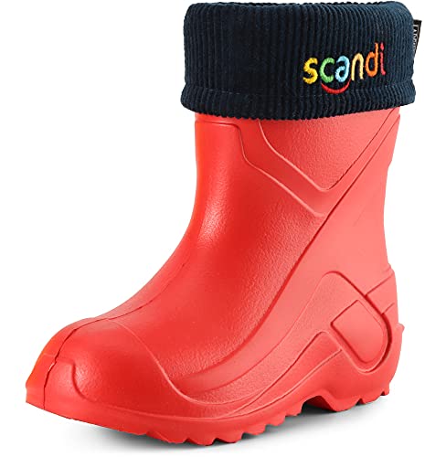 Ladeheid Kinder Mädchen Jungen federleichte Eva Thermo Gummistiefel gefüttert LA-763 (Rot1/Marineblau, 25 EU) von Ladeheid