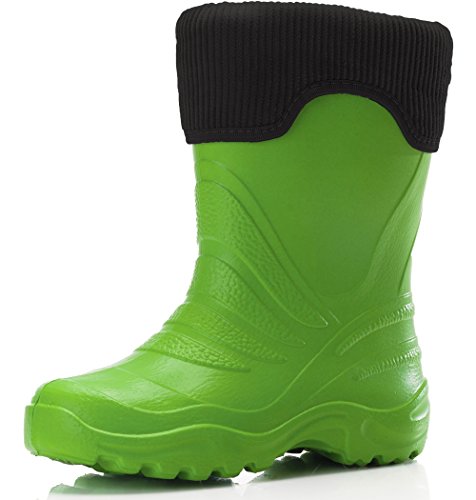 Ladeheid Kinder Mädchen Jungen federleichte Eva Thermo Gummistiefel gefüttert LA-861 (Grün375c/Schwarz, 24/25 EU) von Ladeheid