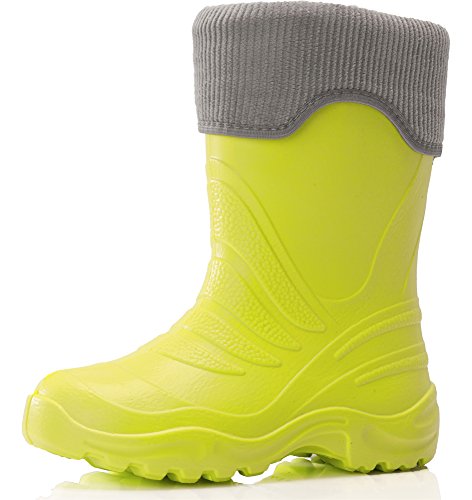 Ladeheid Kinder Mädchen Jungen federleichte Eva Thermo Gummistiefel gefüttert LA-861 (Grün509/Grey, 24/25 EU) von Ladeheid