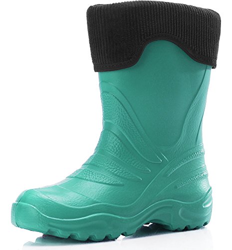 Ladeheid Kinder Mädchen Jungen federleichte Eva Thermo Gummistiefel gefüttert LA-861 (Türkis/Schwarz, 30/31 EU) von Ladeheid