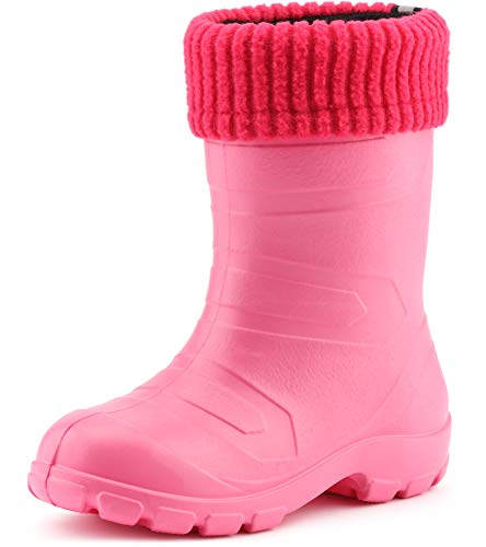 Ladeheid Kinder Mädchen Jungen federleichte Eva Thermo Gummistiefel gefüttert LA845KIDS (Rosa1025/Rosa, 33 EU) von Ladeheid