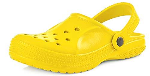 Ladeheid Clogs Kinder Schuhe für Mädchen und Jungen leichte Gartenclogs Gartenschuhe Kinder KL055 (Gelb, 28 EU) von Ladeheid