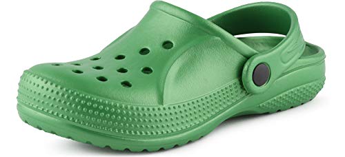 Ladeheid Clogs Kinder Schuhe für Mädchen und Jungen leichte Gartenclogs Gartenschuhe Kinder KL055 (Smaragdgrün, 24 EU) von Ladeheid