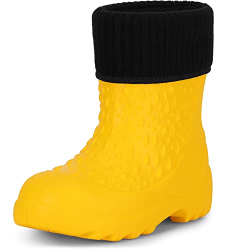 Ladeheid Kinder Mädchen Jungen leichte Eva Gummistiefel Regenstiefel LADW007 (Gelb 1032, 24/25 EU) von Ladeheid