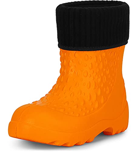 Ladeheid Kinder Mädchen Jungen leichte Eva Gummistiefel Regenstiefel LADW007 (Orange, 34/35 EU) von Ladeheid