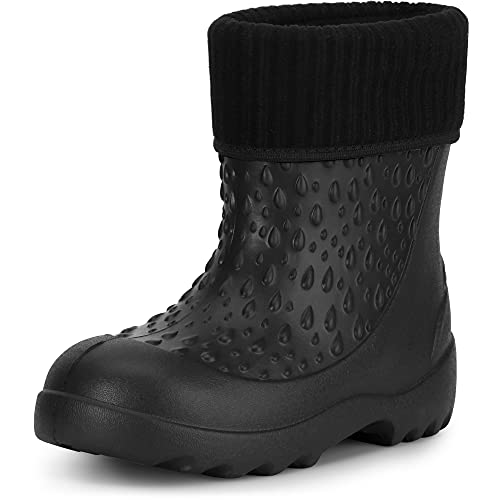 Ladeheid Kinder Mädchen Jungen leichte Eva Gummistiefel Regenstiefel LADW007 (Schwarz, 26/27 EU) von Ladeheid