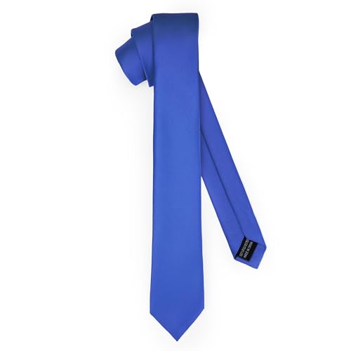 Ladeheid Klassische Herren Krawatte, matt, Perfekt für Büro & Festlichkeiten, Vielfältige Farben - Ideal für Geschäftsmeetings, Hochzeiten TMM-5 (150cm x 5cm, Blau) von Ladeheid