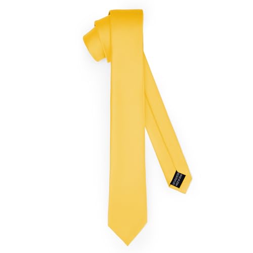 Ladeheid Klassische Herren Krawatte, matt, Perfekt für Büro & Festlichkeiten, Vielfältige Farben - Ideal für Geschäftsmeetings, Hochzeiten TMM-5 (150cm x 5cm, Honig) von Ladeheid