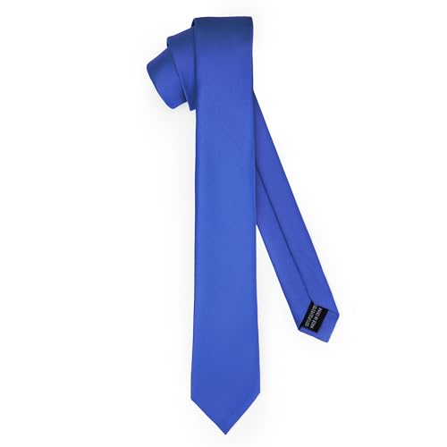 Ladeheid Klassische Herren Krawatte, matt, Perfekt für Büro & Festlichkeiten, Vielfältige Farben - Ideal für Geschäftsmeetings, Hochzeiten TMM-6 (150cm x 6cm, Blau) von Ladeheid