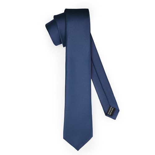 Ladeheid Klassische Herren Krawatte, matt, Perfekt für Büro & Festlichkeiten, Vielfältige Farben - Ideal für Geschäftsmeetings, Hochzeiten TMM-7 (150cm x 7cm, Marineblau) von Ladeheid