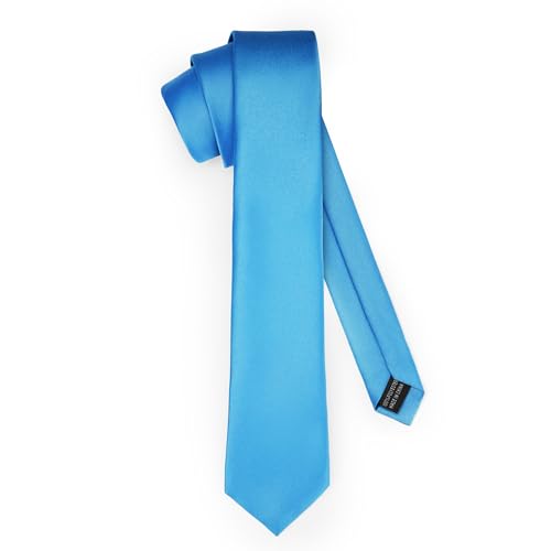 Ladeheid Klassische Herren Krawatte, matt, Perfekt für Büro & Festlichkeiten, Vielfältige Farben - Ideal für Geschäftsmeetings, Hochzeiten TMM-7 (150cm x 7cm, Türkis) von Ladeheid