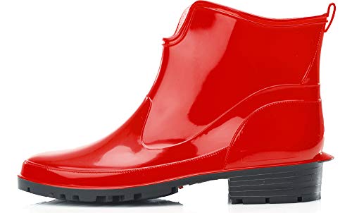 Ladeheid Gummistiefel Damen Kurz Wasserdicht Damenschuhe Elegant und Bequem LA-930 (Rot, 36 EU) von Ladeheid