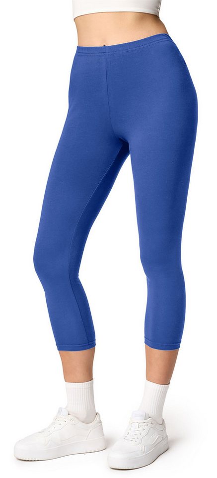 Ladeheid Leggings Damen 3/4 Capri Leggings aus Baumwolle LA40-132 (1-tlg) elastischer Bund von Ladeheid