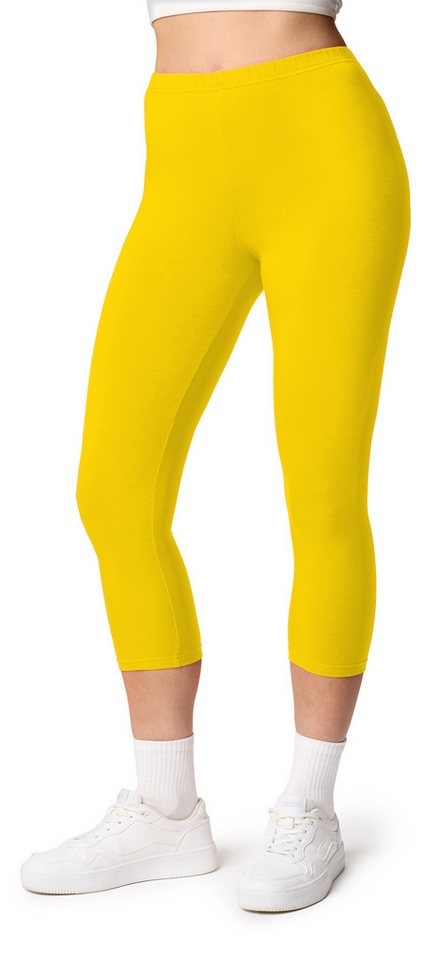 Ladeheid Leggings Damen 3/4 Capri Leggings aus Baumwolle LA40-132 (1-tlg) elastischer Bund von Ladeheid