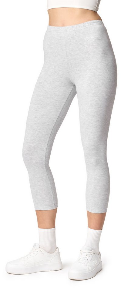 Ladeheid Leggings Damen 3/4 Capri Leggings aus Baumwolle LA40-132 (1-tlg) elastischer Bund von Ladeheid