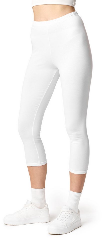 Ladeheid Leggings Damen 3/4 Capri Leggings aus Baumwolle LA40-132 (1-tlg) elastischer Bund von Ladeheid