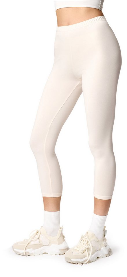 Ladeheid Leggings Damen 3/4 Capri Leggings aus Baumwolle LA40-132 (1-tlg) elastischer Bund von Ladeheid